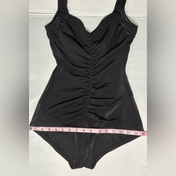 Women’s Black Swimsuit with Front Control Panel, size 12 - Picture 6 of 10
